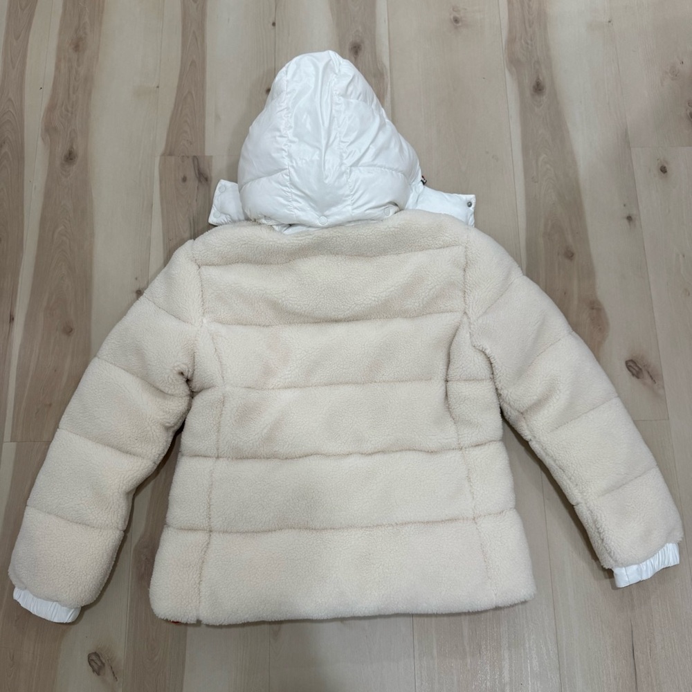 NWT Save the Duck Bertha Fleece Puffer Coat Cream Off White Women's Large - Picture 8 of 16